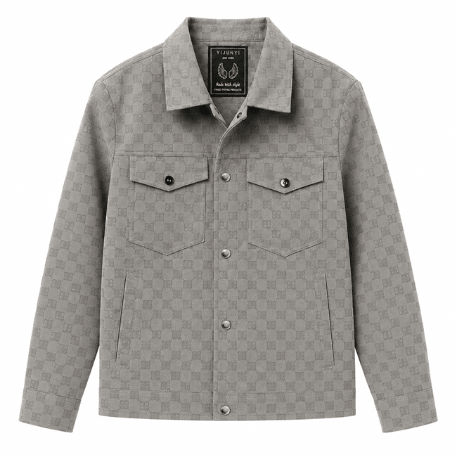 Surchemise country grise motif damier (3)