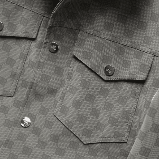 Surchemise country grise motif damier (5)