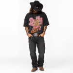 T-shirt cowboy noir Dolly country (1)
