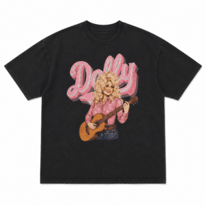 T-shirt cowboy noir Dolly country