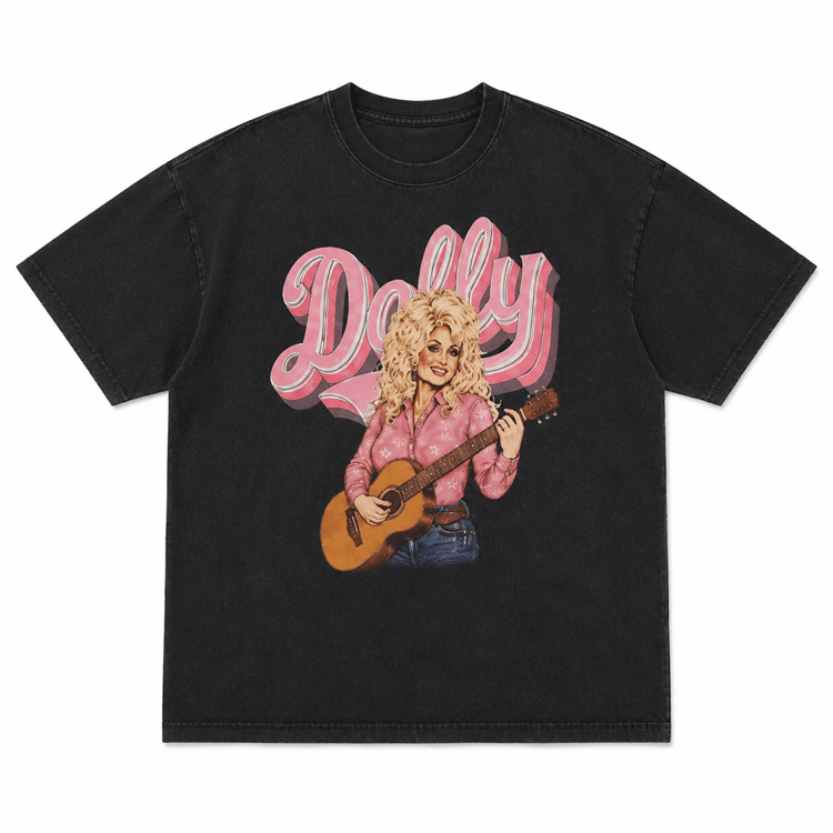 T-shirt cowboy noir Dolly country (5)