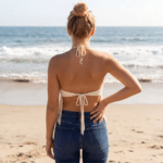 Top crochet écru maille ajourée longues franges (4)