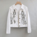 Veste blanche cowboy courte avec grandes ailes paillettes (2)