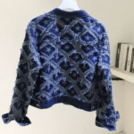 Veste bleue jean vintage effiloché et étoiles (4)