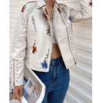 Veste country blanche à fleurs brodées (1)