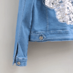 Veste cowboy femme bleue ailes argentées (4)