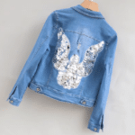 Veste cowboy femme bleue ailes argentées (5)