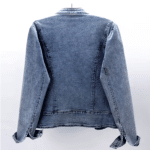 Veste cowboy femme bleue jean papillons brodés (5)