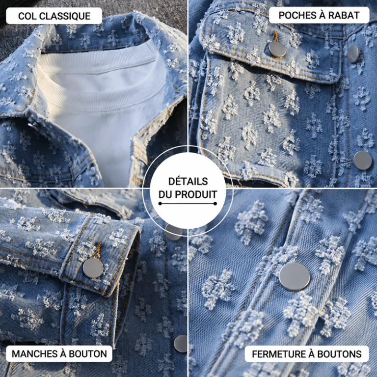 Veste cowboy homme bleu clair country motifs relief (1)