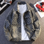 Veste cowboy homme bleu clair country motifs relief (5)
