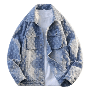 Veste cowboy homme bleu clair country motifs relief