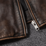Veste cowboy homme en cuir de vachette vintage style biker (3)
