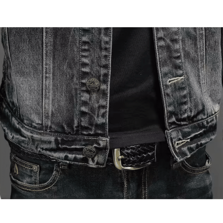 Veste cowboy homme jean broderies ailes blanches (3)