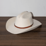 chapeau cowboy femme​ blanc cassé feutre de laine (1)