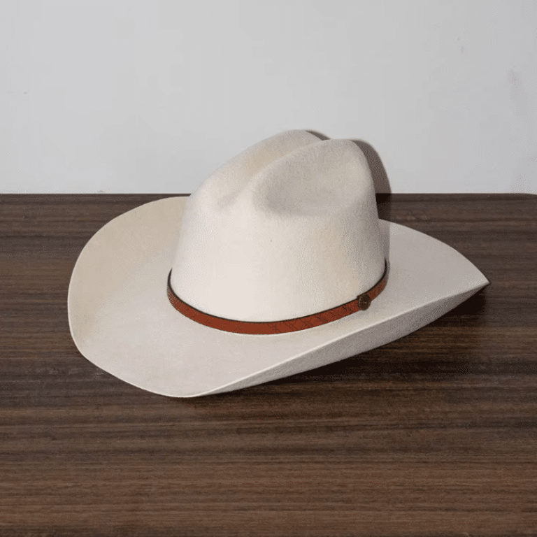 chapeau cowboy femme​ blanc cassé feutre de laine (1)
