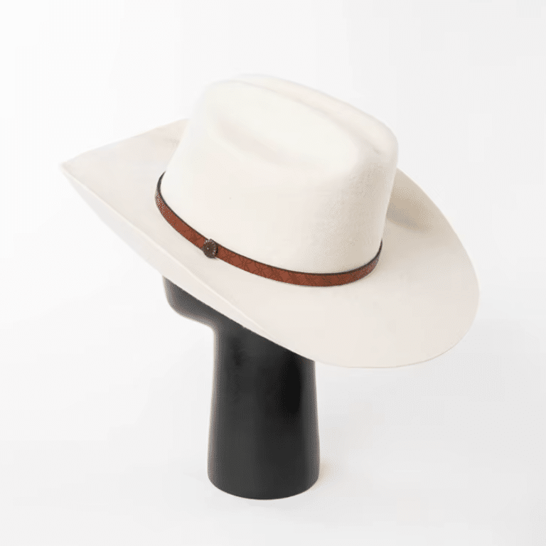 chapeau cowboy femme​ blanc cassé feutre de laine (5)
