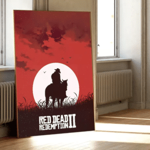 Affiche Red Dead Redemption II rouge cowboy