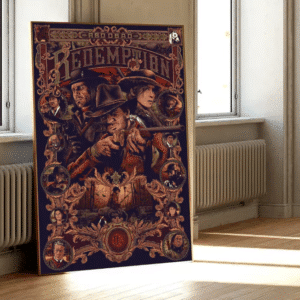 Affiche Red Dead des personnages style vintage