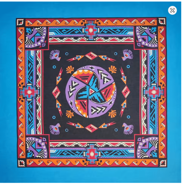 Bandana cowboy bleu motif western