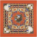 Bandana cowboy orange motif aigle et loup style western