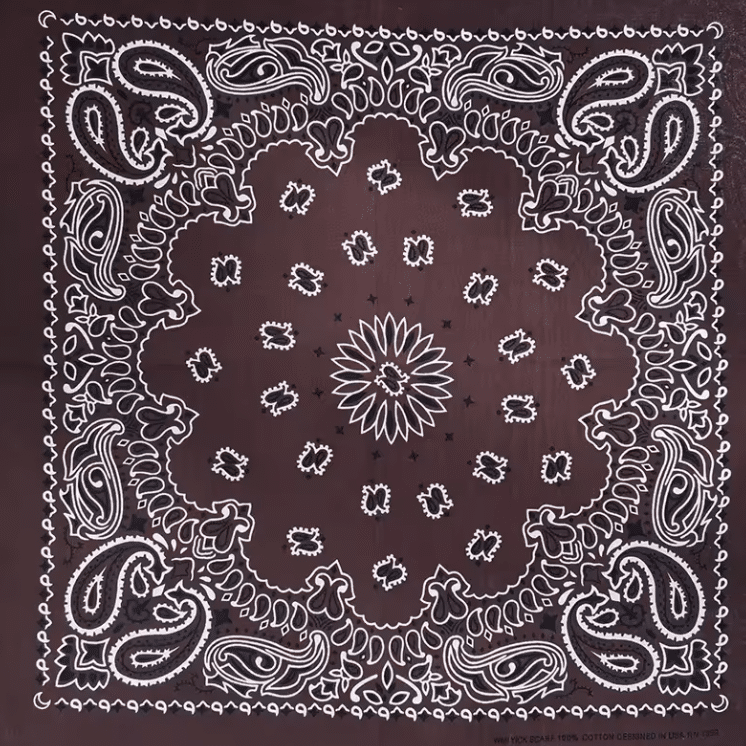 Bandana cowboy paisley 55×55 cm en coton