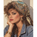 Bandana cowboy vintage années 80 léopard (2)