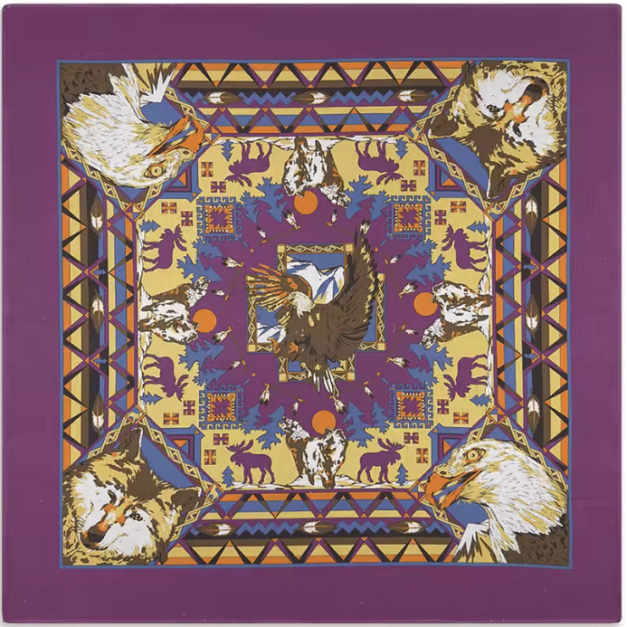 Bandana cowboy violet vintage aigle et loup