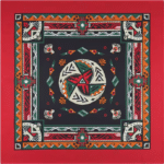 Bandana rouge et noir motif amérindienne