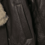 Blouson oversize marron rétro en cuir et fourrure synthétiques (4)