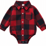 Body bébé chemise carreaux rouge et noir