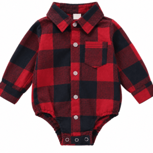 Body bébé chemise carreaux rouge et noir