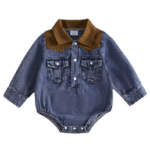 Body bébé cowboy bleu jean style western (5)