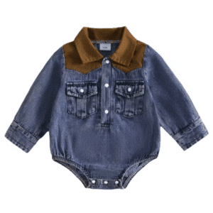 Body bébé cowboy bleu jean style western