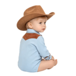 Body bébé cowboy bleu marron (3)