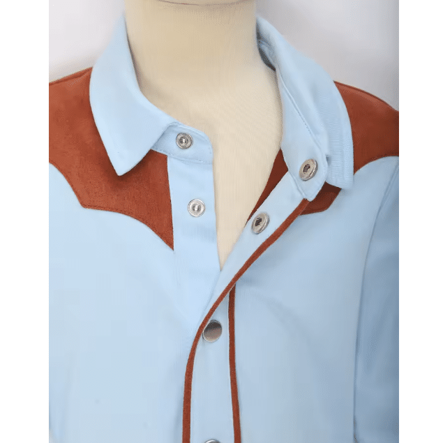 Body bébé cowboy bleu marron (5)