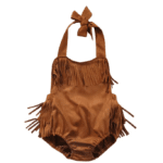 Body cowboy bébé marron à franges (1)