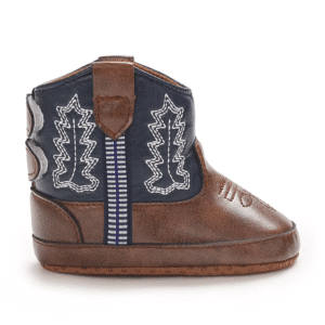 Bottes bébé cowboy marron bleu broderies western