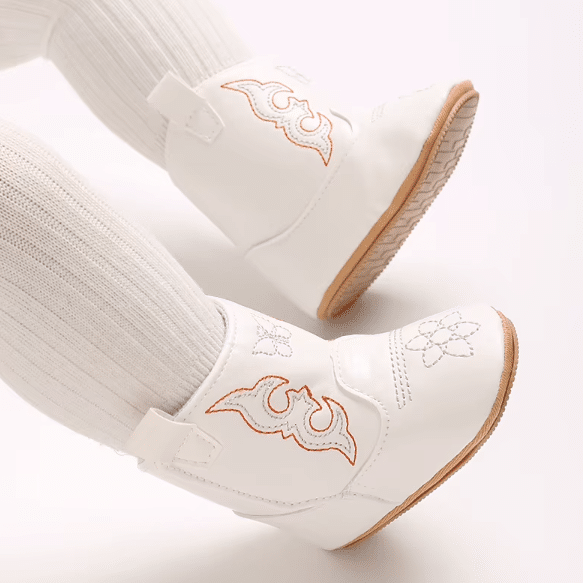 Bottes cowboy bébé blanches (4)