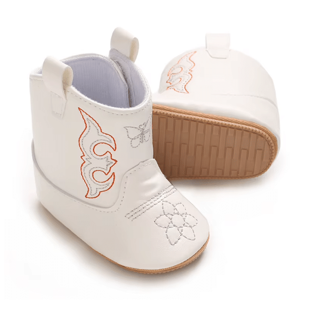 Bottes cowboy bébé blanches (5)
