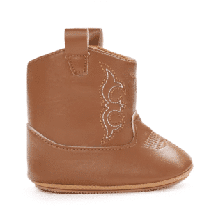 Bottes cowboy bébé camel brodées