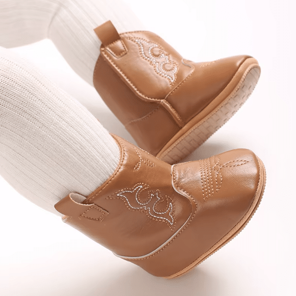 Bottes cowboy bébé camel brodées (2)