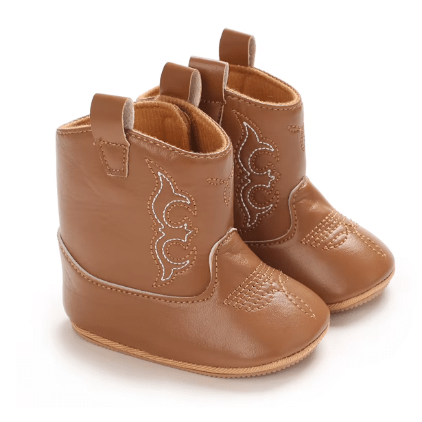 Bottes cowboy bébé camel brodées (3)