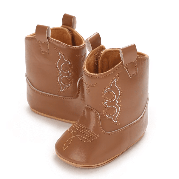 Bottes cowboy bébé camel brodées (4)