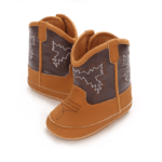 Bottes cowboy bébé camel marron brodées (2)