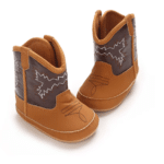 Bottes cowboy bébé camel marron brodées (3)