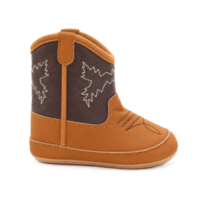 Bottes cowboy bébé camel marron brodées