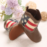 Bottes cowboy bébé marron drapeau USA (1)