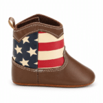 Bottes cowboy bébé marron drapeau USA (2)