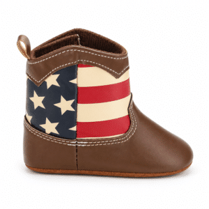 Bottes cowboy bébé marron drapeau USA