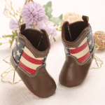 Bottes cowboy bébé marron drapeau USA (4)